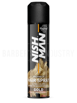 NISHMAN Спрей-краска для волос MECH SPRAY - GOLD 150 ML