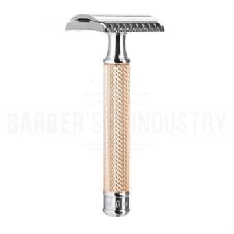 MUEHLE Т-образная бритва TRADITIONAL, розовое золото, open comb